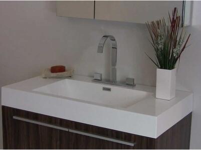 Акриловая раковина со столешницей для ванной комнаты Designer White